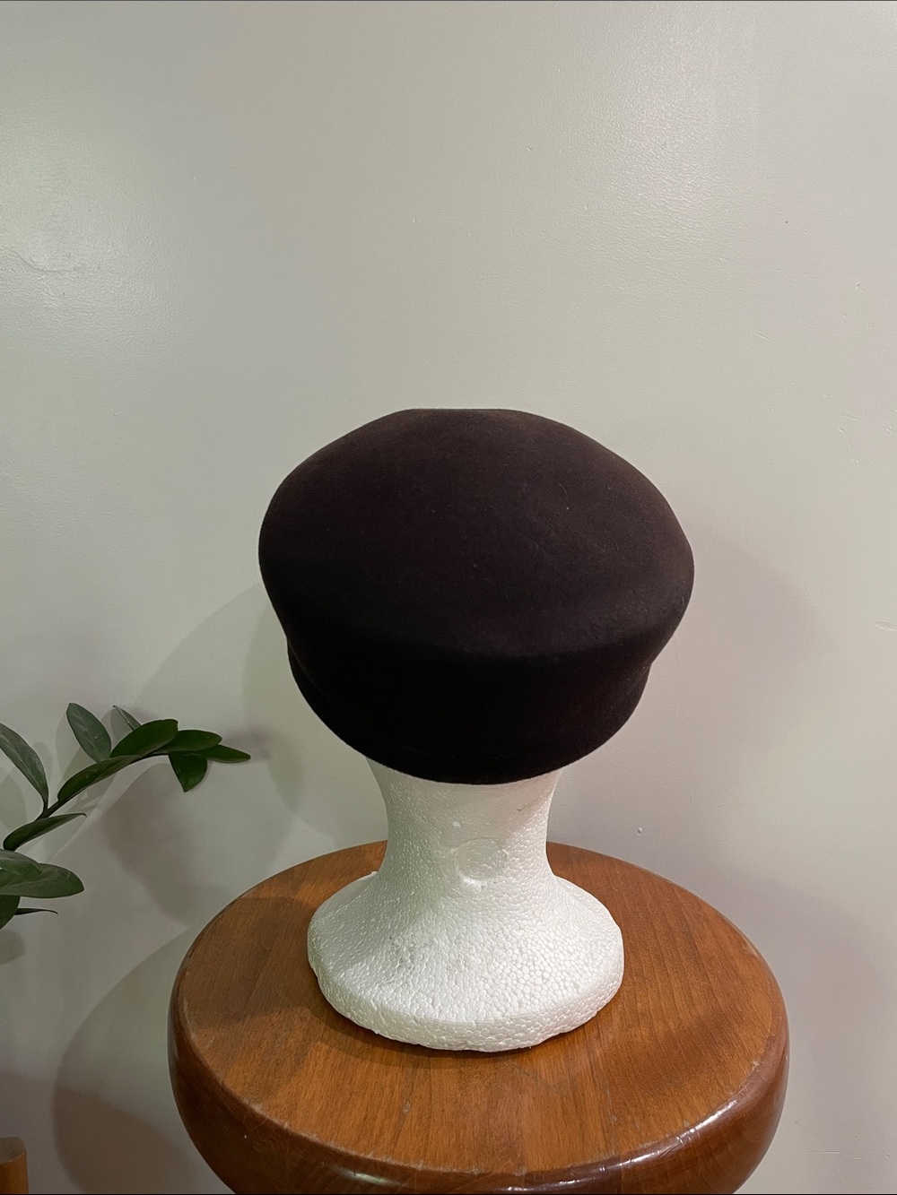 Chocolate Brown 100% Wool Baker Boy Newsboy Hat One Size - Picture 3 of 7